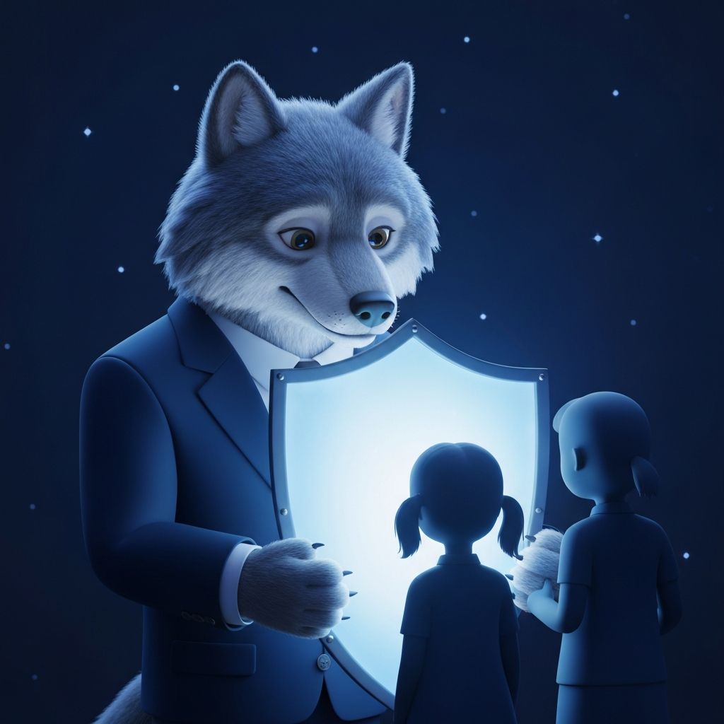 Alpha le loup protégeant votre famille