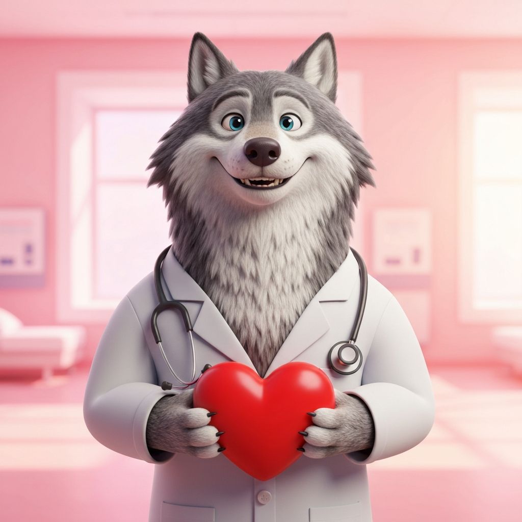 Alpha le loup docteur prenant soin de votre santé